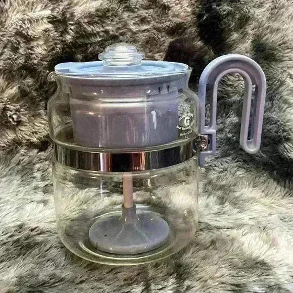 Gemco Other - Vintage Gemco Glass Perk Percolator
USA 4 to 8 Cup Coffee  Maker Pot Blue
